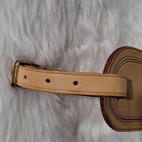 🤩 Louis Vuitton Name Tag Tan Leather  with Initials - Picture 2 of 16